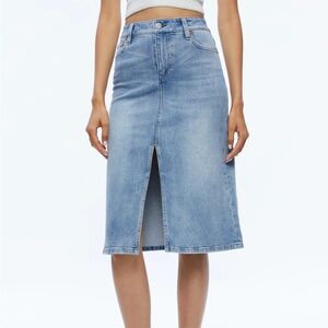 Alice + Olivia Rye Midi Denim Skirt Size: 27